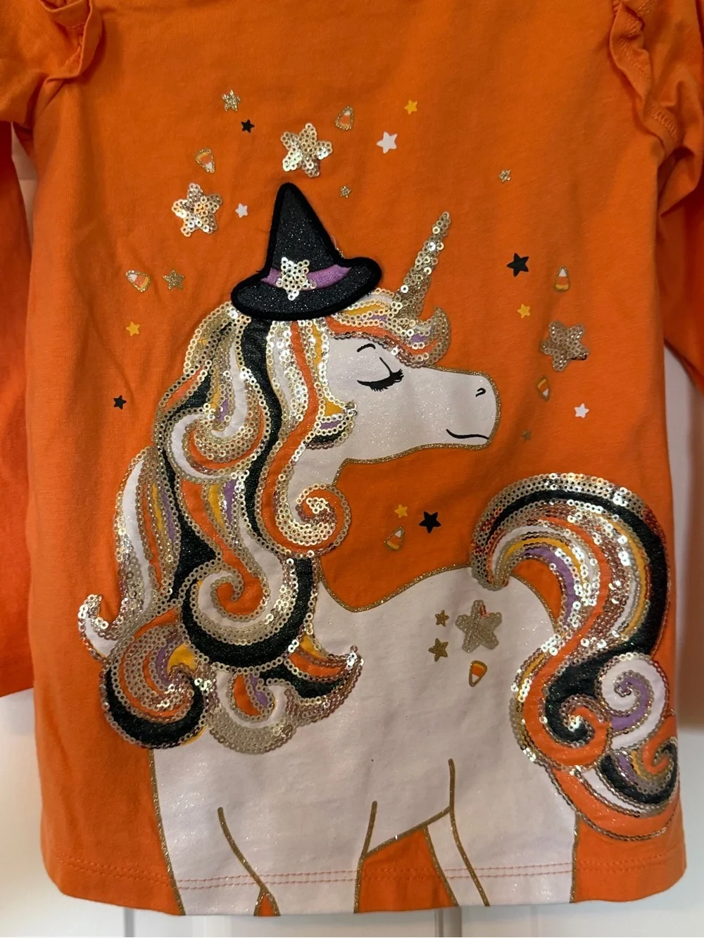 Orange Unicorn Halloween Kids Matching Set